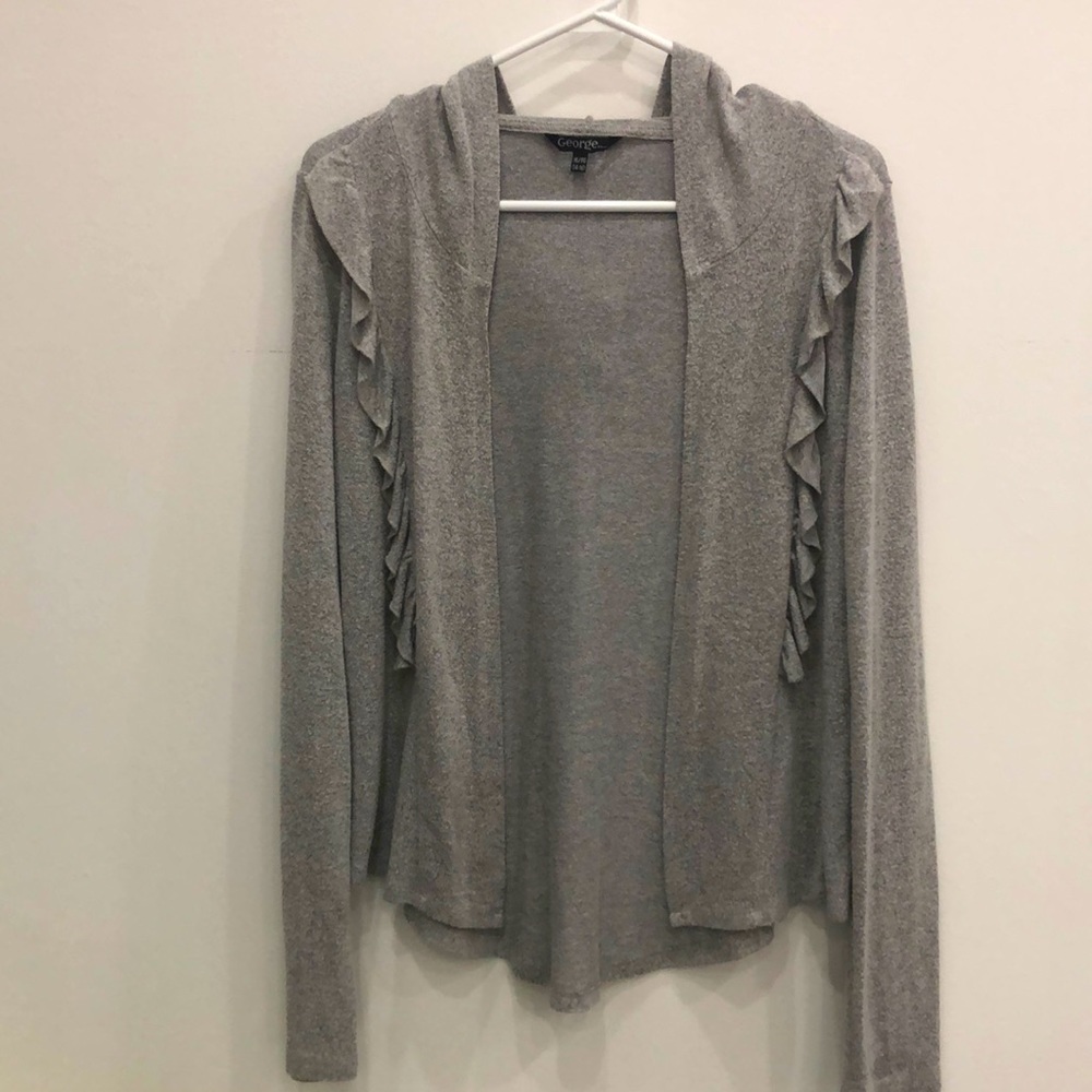 George kids XL grey hooded long sleeve lightweight cardigan